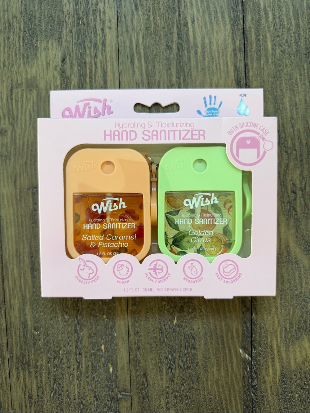 Wish 2pc scented hand sanitizer set 1.2fl oz
New